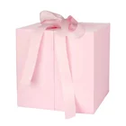 Door Gift Wholesale Custom Creative Cube Heart Double Door Open Surprise Flower Gift Box