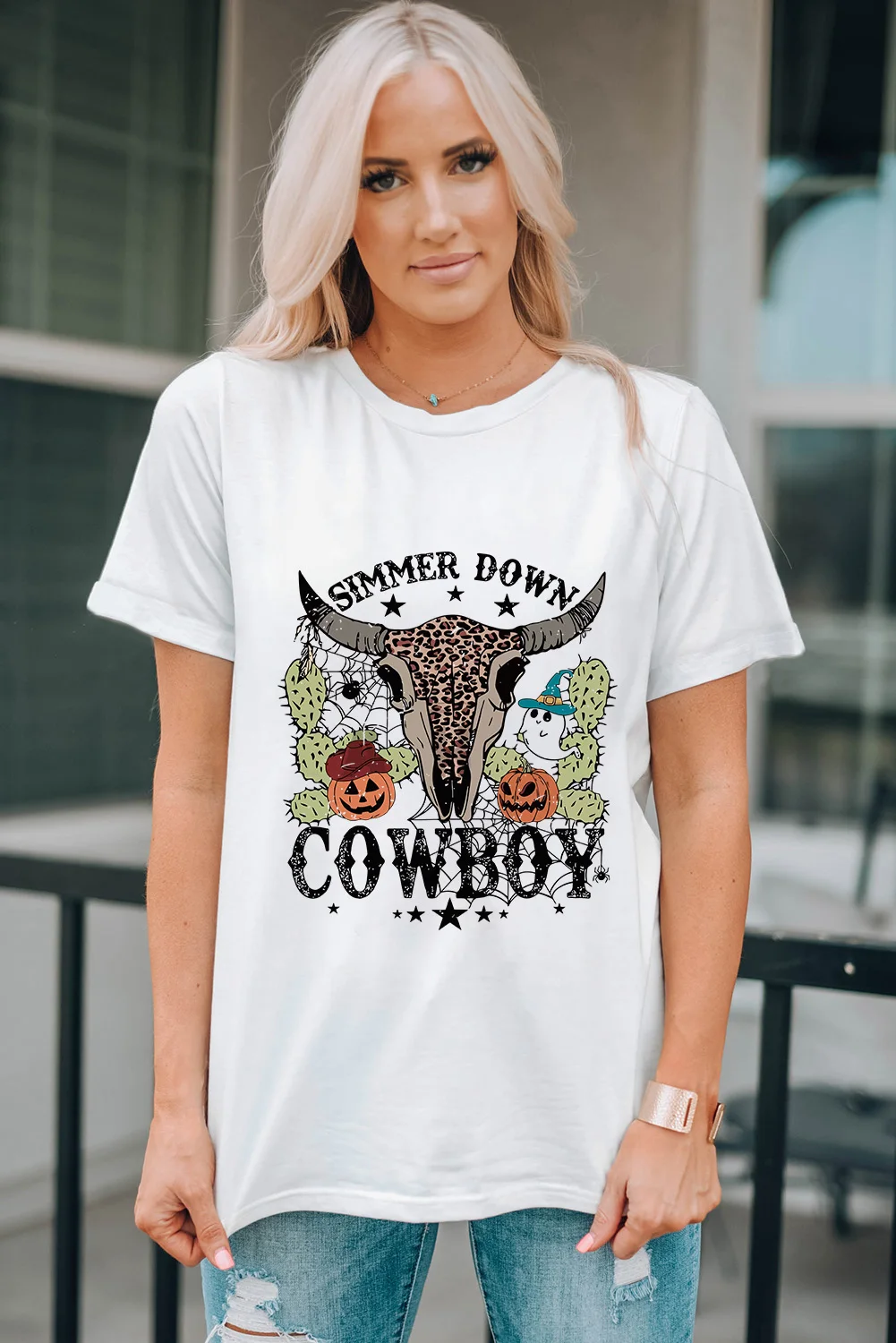 Dear-Lover Graphic Women's T-Shirts Vibe COWBOY Fashion Customized T-Shirt Women Playeras De Mujer