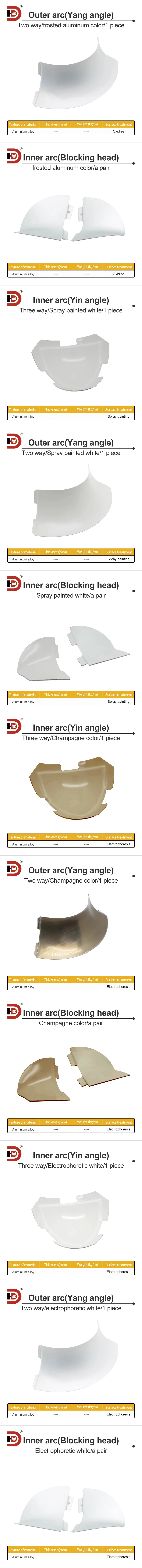 Cleanroom Purification Aluminum Profile Accessories, Inner Arc, Inner Corner, Inner Corner, Outer Corner, Cleanroom Accessories manufacture