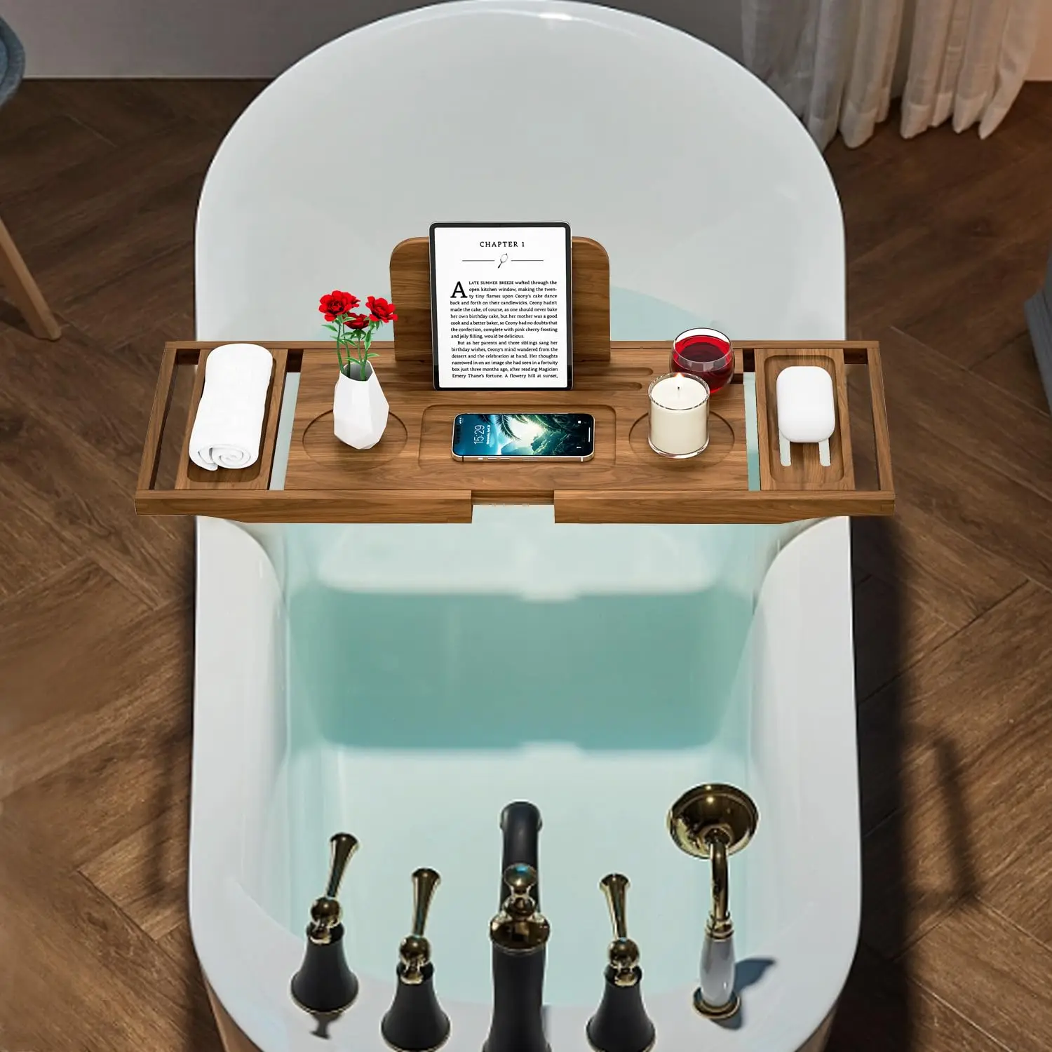 product new product factory wholesale teak wood bathtub tray bath tray bathtub rack for bathroom use-5
