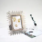 Family Photo Frame Photo Frame Metal Modern Style Geometric Wedding Family Square Metal Gold Picture Photo Frame
