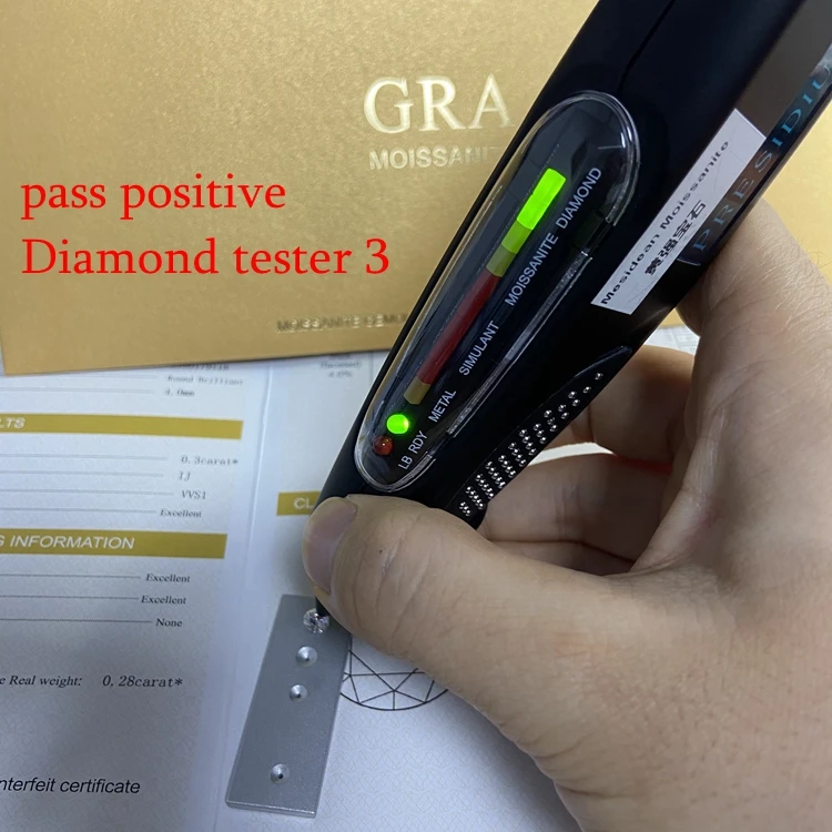 moissanite on a diamond tester