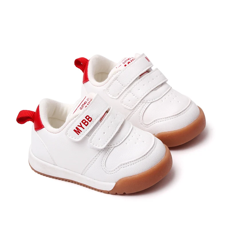 Spring and Autumn Sports Style Soft Sole Anti-slip Wear-resistant Baby Walking Small White Shoes manufacture