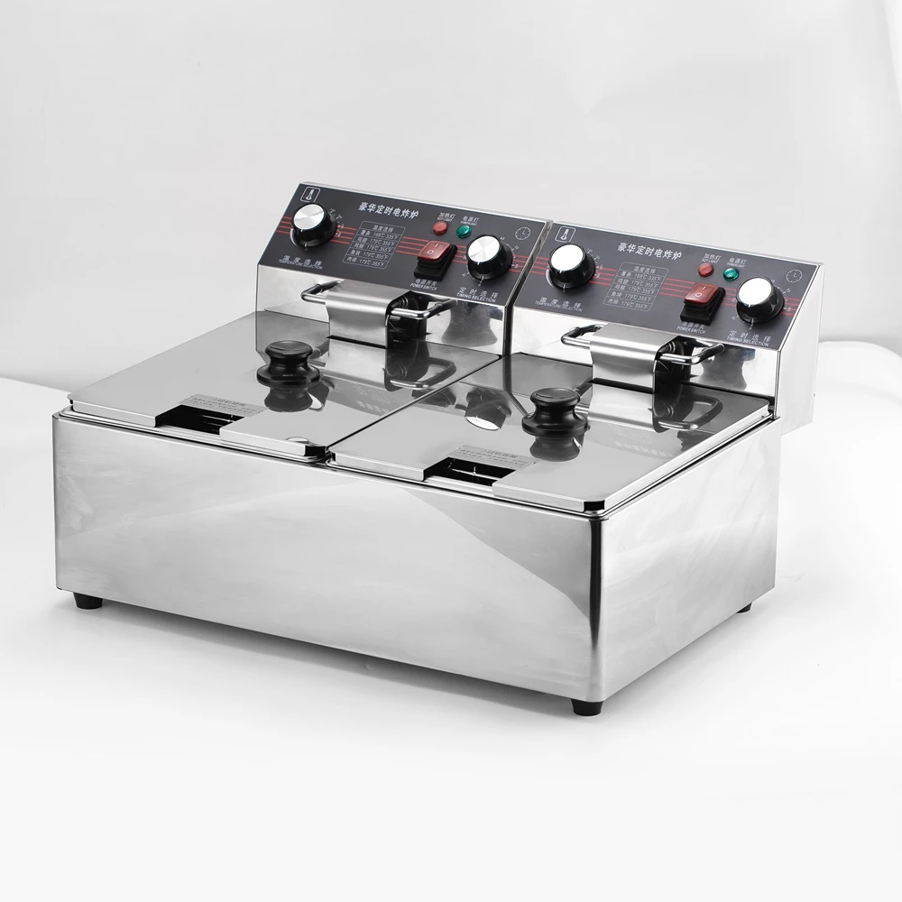 Cheap Made in China Semi Automatic Operation Multi-function Practical Double Layer Safety Commercial Deep Fryer