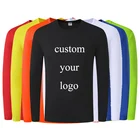 Plain Cheap Price $1.5 Custom LOGO Printing Plain White Long Sleeve Tshirt Man