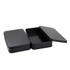 Box Tin Tin Metal Tin Packaging High-grade Black Square Metal Packaging Box Tin Bento Box