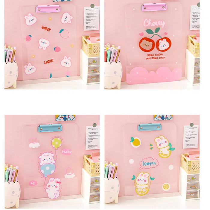 Cute Clip Boards Custom Print Transparent Plastic Acrylic Drawing