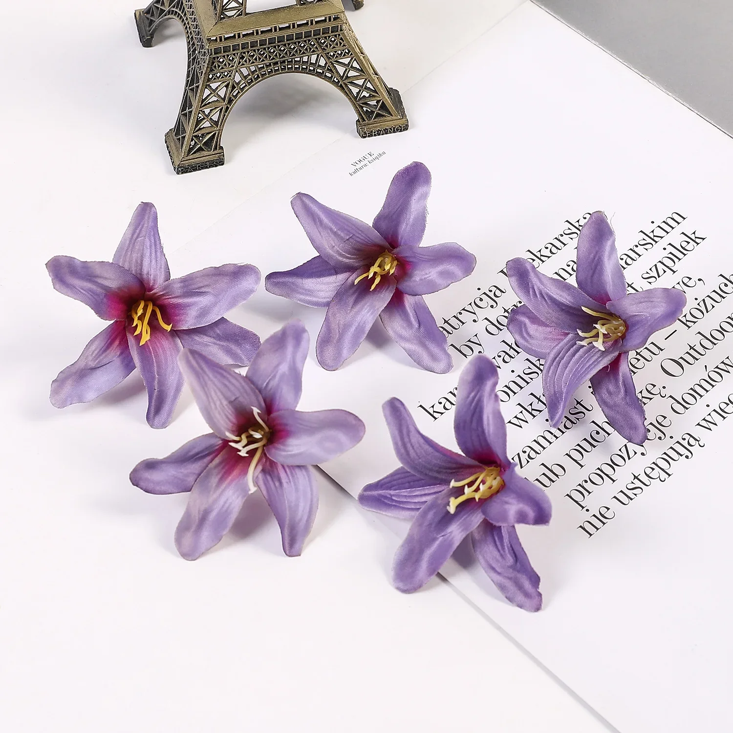 Artificial Flowers Heads Lily Fake Lilies Flower For Bridal Wedding