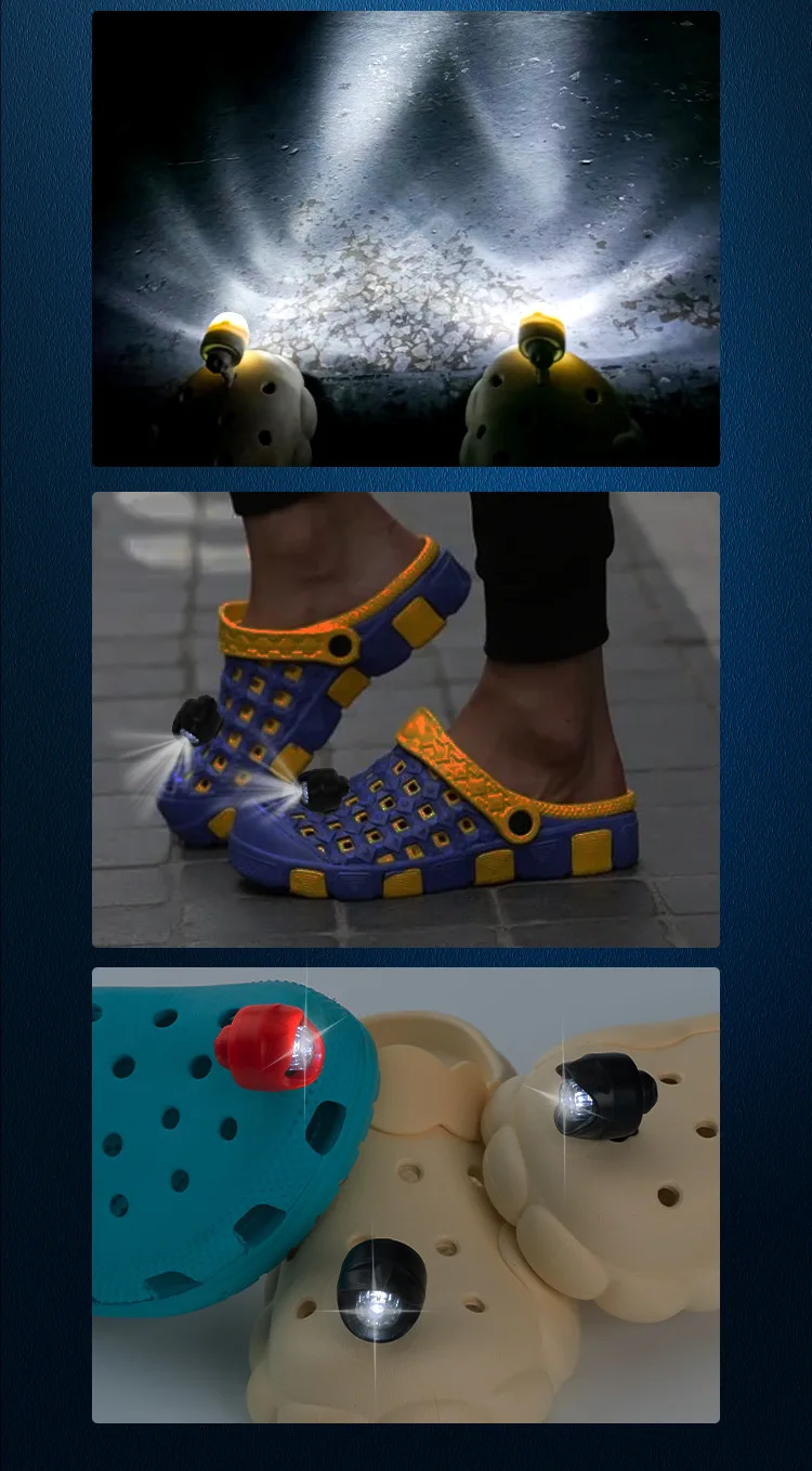 Headlights For Croc Hole Shoe Light Hiking Camping Warning Shoe Light