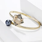 Pearl Jewelry Pearl SophiaXuan Holiday Pearl Bracelet 14K Plated Adjustable Leaf Women Hawaiian Jewelry Bracelet
