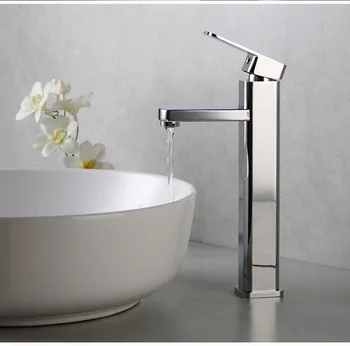 Raised body Polished finish basin mixer for hot and cold water with one hand