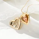 Pendant Locket Necklace Pendant Custom Photo Frame Rose Heart Locket Necklace For Photos Pendant Necklace