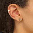 14k Earrings Earrings 14K Gold Women Jewelry No Piercing Diamond Evil Eye Ear Cuff Earrings