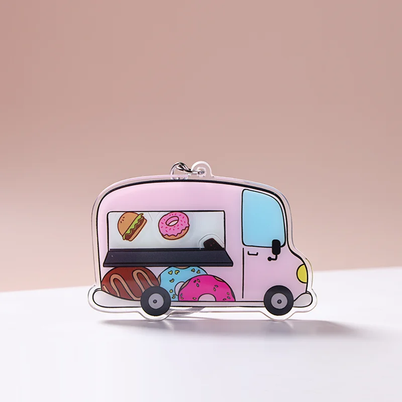 Transparent Cartoon Acrylic Key Chain Custom Printed Shaker Keychain Make Your Own Shaker Charm details