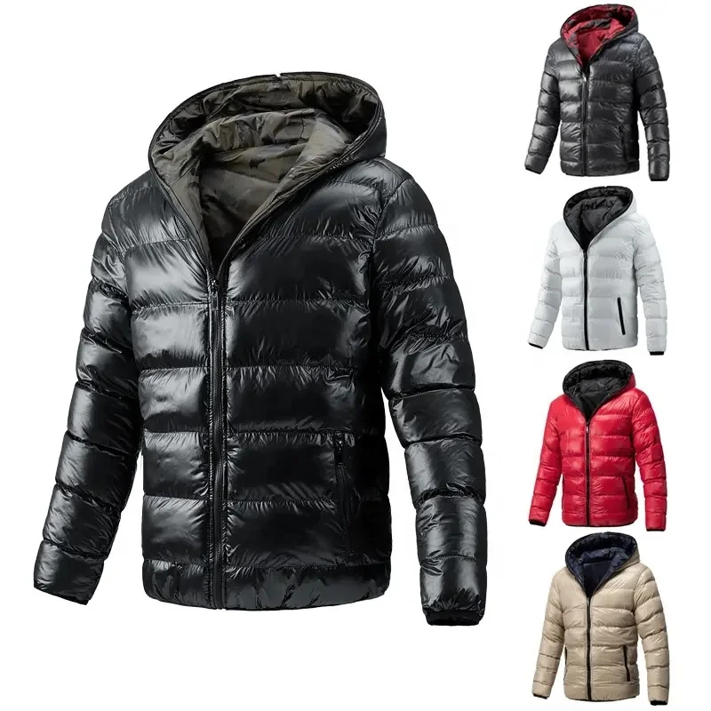 JOIBKD Men's Down Jacket Men's Winter Hoodable Multi-Pocket Casual Fashion Warm Down Jacket
