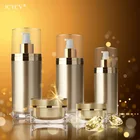 Cream Custom Golden Cosmetic Bottles And Jars Set Packaging Face Foam Pump Bottles Face Cream Jars For Sale