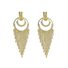 Fashion Mix Earrings 2021 Wholesale Fashion Exaggerated Rhinestone Mix Long Earrings Golden Shining Earrings