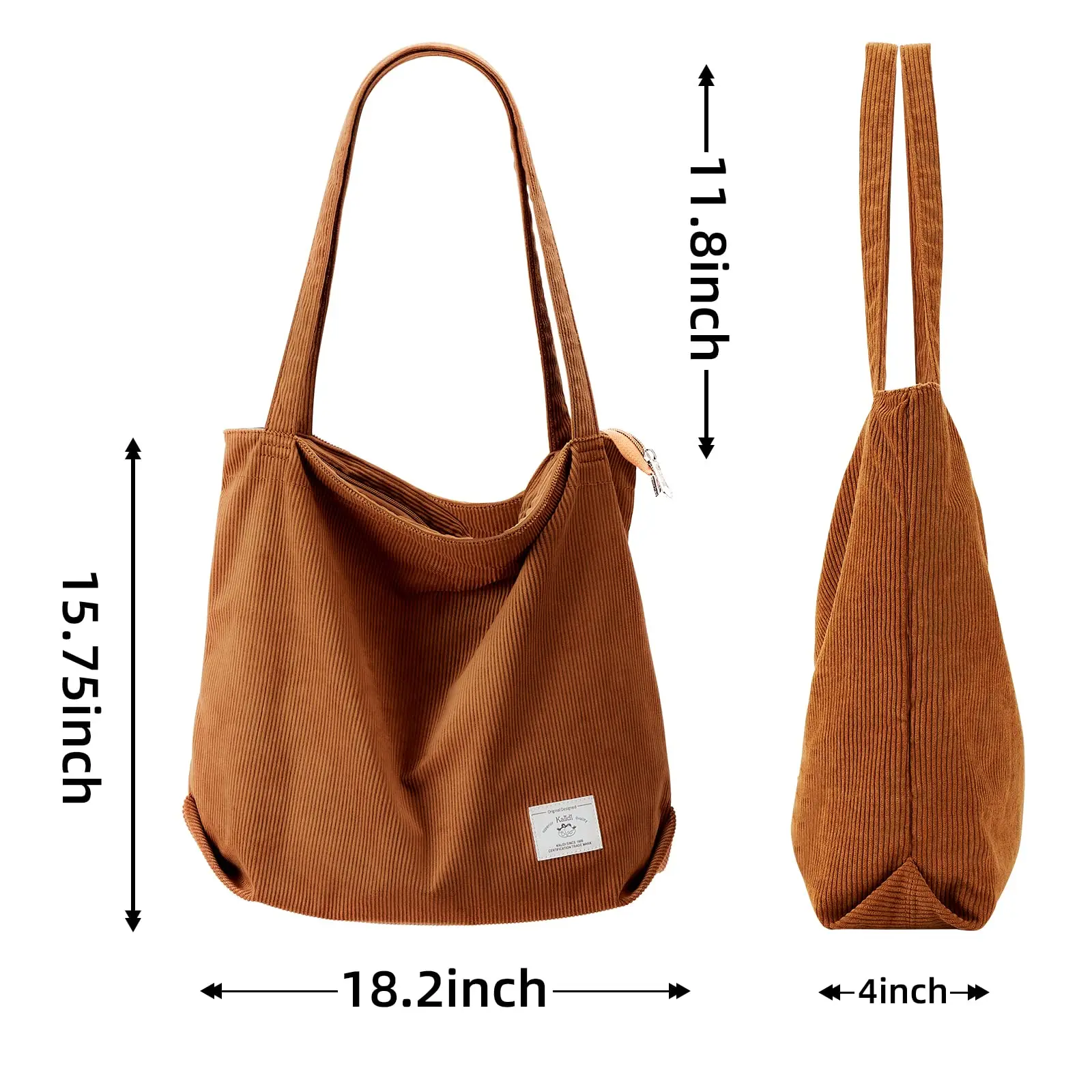 Canvas Shoulder Corduroy Tote Bag for Women Girl Cord Purse With Inner Pocket for Work Beach Lunch Travel supplier