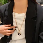 Long Necklace Chain Winter Letter D Long Necklace Women Jewelry Stainless Steel Sweater Chain Necklace