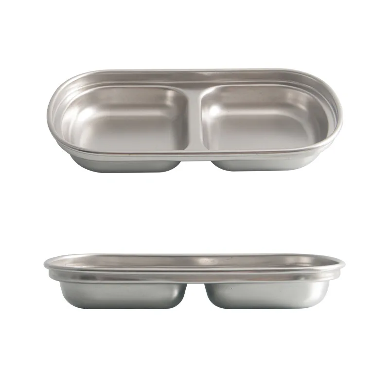 Customized Eco-Friendly Stainless Steel Square Korean Dipping Dish BBQ Hot Pot Meat Home Use Minimalist Design Sauce 100pcs details