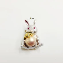 Women's suit accessories cute bunny brooch copper fashion accessories factory price