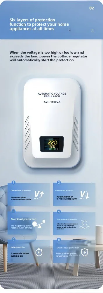 product direct supply avr series 1000va single phase 220v ac household stabilizer digital display overvoltage protection for air-9