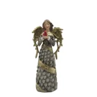 Wings Crafts Angel With Golden Wings Polyresin Statue Decoration And Gifts Resin Crafts