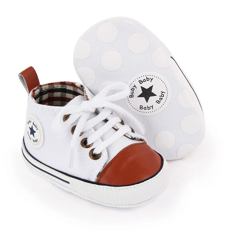 Hot Sale Multi-colored Newborn Baby Toddler Canvas Shoes Boys and Girls Walking Shoes Wholesale
