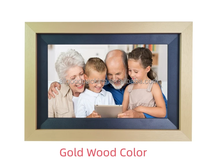 数码相框FRAMEO 10.1 "WiFi数码相框,带金属外壳和木制外壳