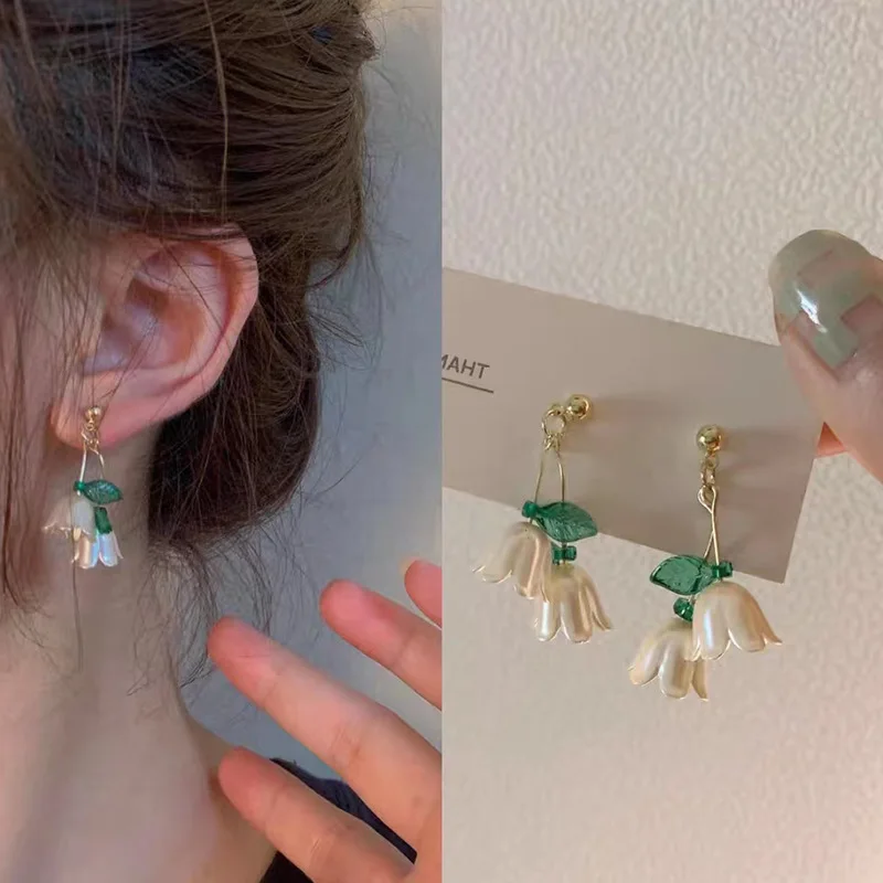 tassel lily of the valley flowers earrings women super fairy Forest Department earring small fresh Fashion earrings