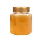 Manufacturer Direct Sale PET Plastic Hexagonal Honey Bottle China Trade Hexagon Honey Jar 420ML 14oz With Gold Lid