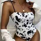 Piece Beachwear Hot Sale Cow Printed Halter And Lace Up 1 Piece Swimwear Sexy Beachwear For Women