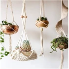 Decor QJMAX Handmade Cotton Rope Wall Hangings Home Decor Macrame Plant Hanger