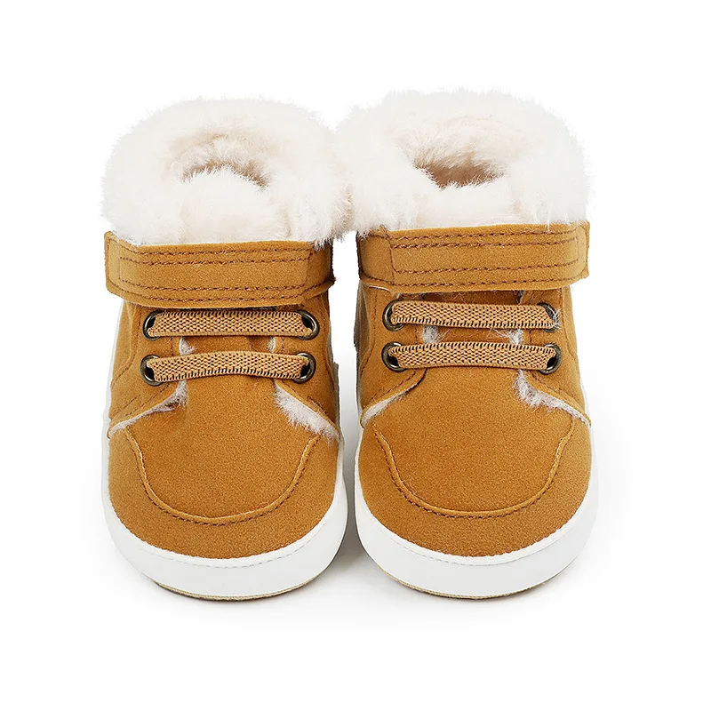 New Arrival Add Plush Fur Design Winter Baby Toddler Warm Shoes 2022 Christmas Baby Shoes for Boys and Girls supplier