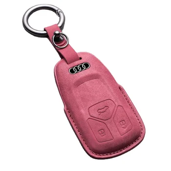 Factory Wholesale Car Key Case New Design Soft And Durable Alcantara Leather Car Key Case Cover For Audi A6l