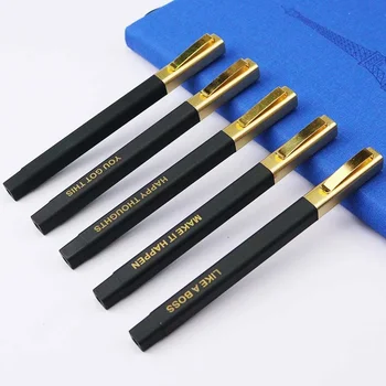 High quality Hot selling luxury gold clip rubber square hotel ball pen with custom logo ballpoint pen