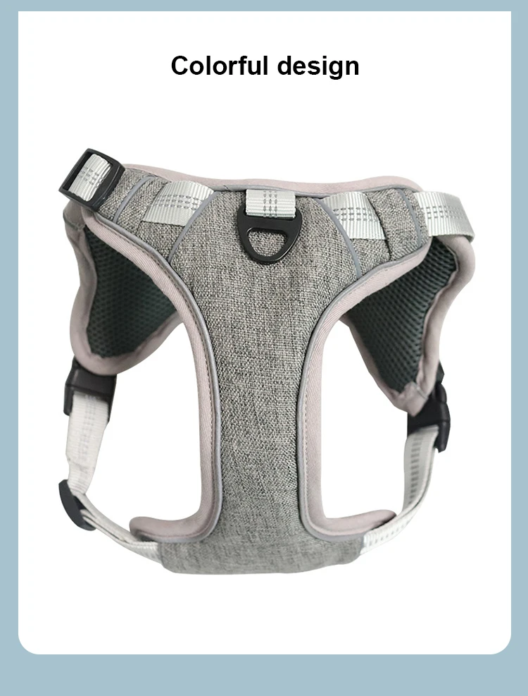 Custom Wholesale Luxury Adjustable No Pull Reflective Soft Comfortable Mesh Pet Products Dog Harness