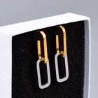 Stud Earring Fashion Hip Hop Summer Asymmetric Combination Paper Clip U-Shape Women Stud Paperclip Earring