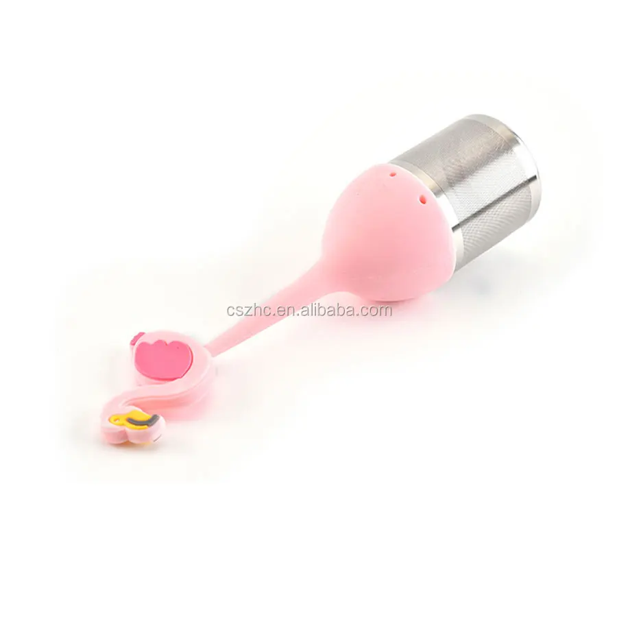 Tea Infuser, Custom Xmas Design Stainless Steel Flamingo Fruit Shape Silicone Tea Infuser