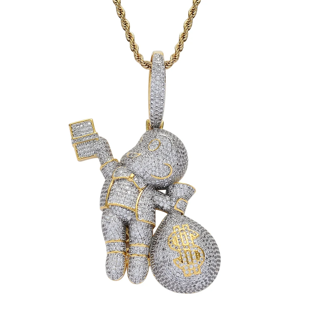 Hip Hop Pendant Colorful Zircon Cz 