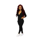 Zipper Fashion 2020 Autumn 8 Solid Zipper Hoodie Two-piece Women Fashion Clothing