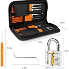 Lockpick Wholesale 17pcs Lock Pick Tools Locksmiths With Transparent Practice Padlock Lock Smiths Tools Lockpicking