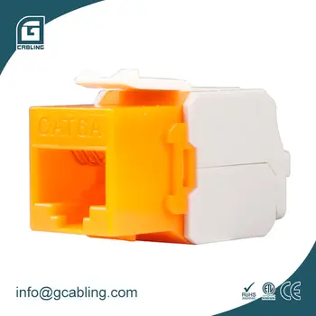 Gcabling Network Keystone Jack 8p8c Cat6 Cat6a 180 Degree Toolless Wall