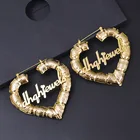 Bamboo Earrings Personalized Bamboo Name Custom Earrings With Logo