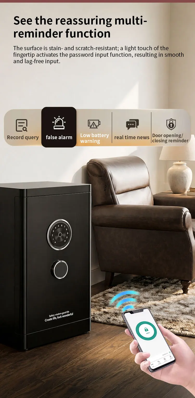 f1 800 ceqsafe digital smart safe box fingerprint face recognition safe with wifi remote tuya app-8