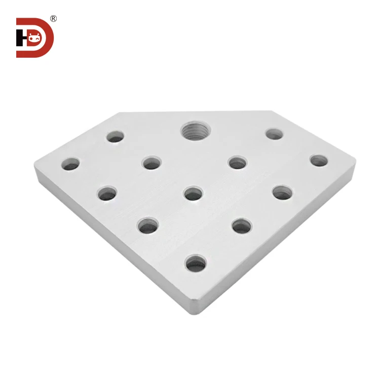 6060/8080/9090/100 Aluminum Profile Foot Cup Caster Base Plate Connector Triangle Connection Fixing Plate manufacture