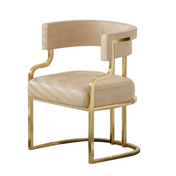 New Arrival Revolving PU Leather Dining Chair Gold Stainless Steel Restaurant Chair Reclining Hotels Parks Gyms Home Bars