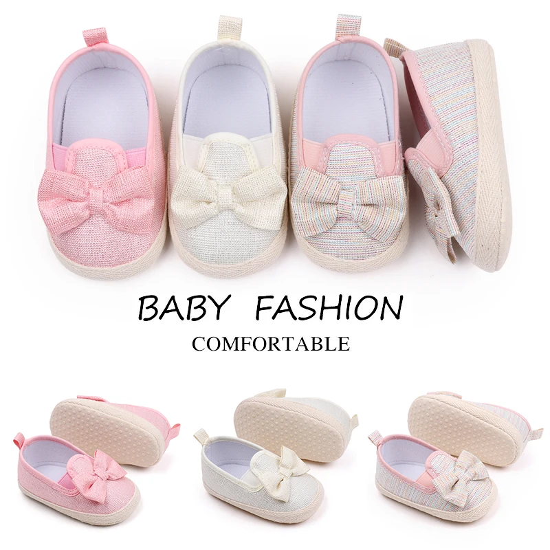 New Arriving Spring and Autumn Unlaced Bow Soft Soled Baby Toddler Shoes for Girls manufacture