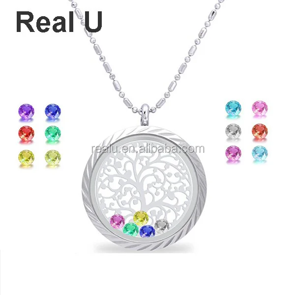 Family Tree of Life Screw Floating Charm Living Memory Locket Stainless Steel