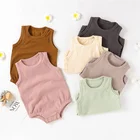 Plain Cotton Baby Romper Unisex Toddler High Quality Sleeveless Baby Onesi Wholesale